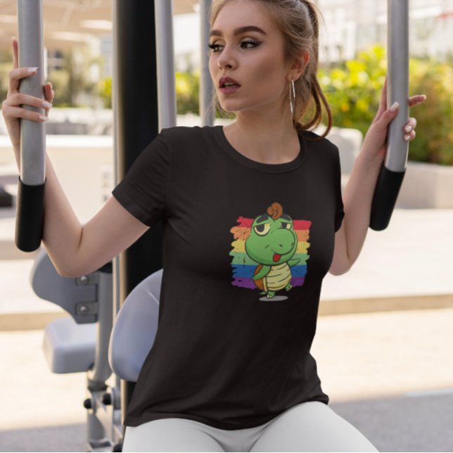 T-shirt Caricature Turtle Et Arc-En-Ciel (Créateur téléchargé)