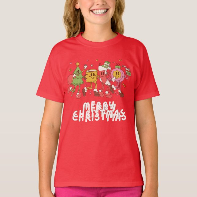 T-shirt Caricatures de Noël dansantes (Devant)