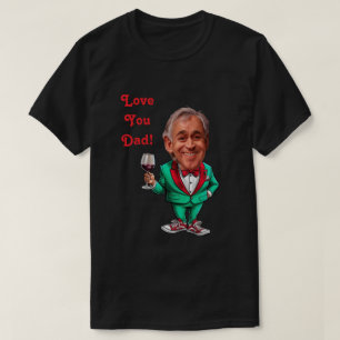T-shirt Caricatures personnalisées papa et fils en rouge e