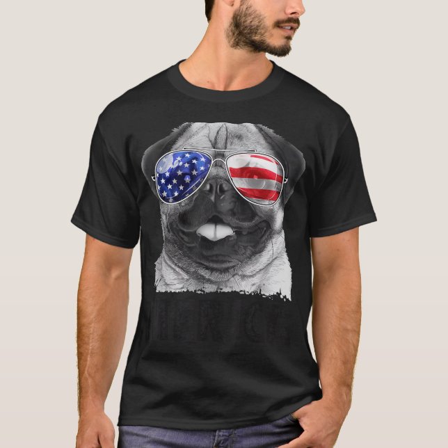 T-shirt Carlin 4 juillet s Merica Hommes Femmes USA Amériq (Devant)