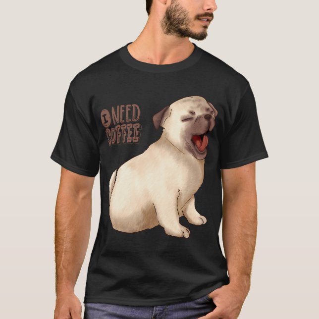 T-shirt Carlin a besoin d'un café (Devant)