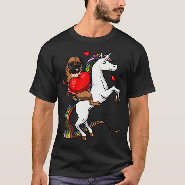T-shirt Carlin à cheval sur Licorne (Devant)