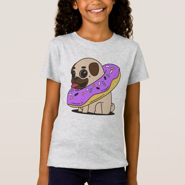 T-Shirt Carlin adorable de beignes (Devant)