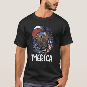 T-shirt Carlin américain Usa Juillet 4 Patriotique Rouge B