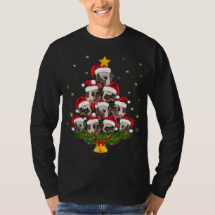 T-shirt Carlin Arbre de Noël Amoureux des chiens Noël Noël