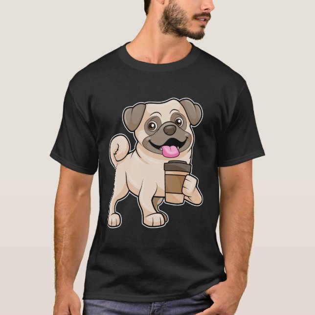 T-shirt Carlin avec café pour aller (Devant)