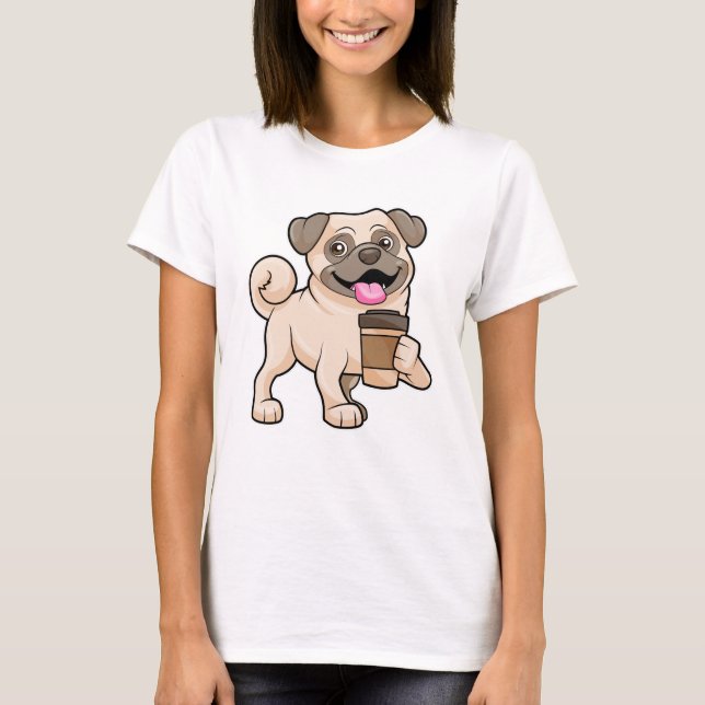 T-shirt Carlin avec café pour aller (Devant)
