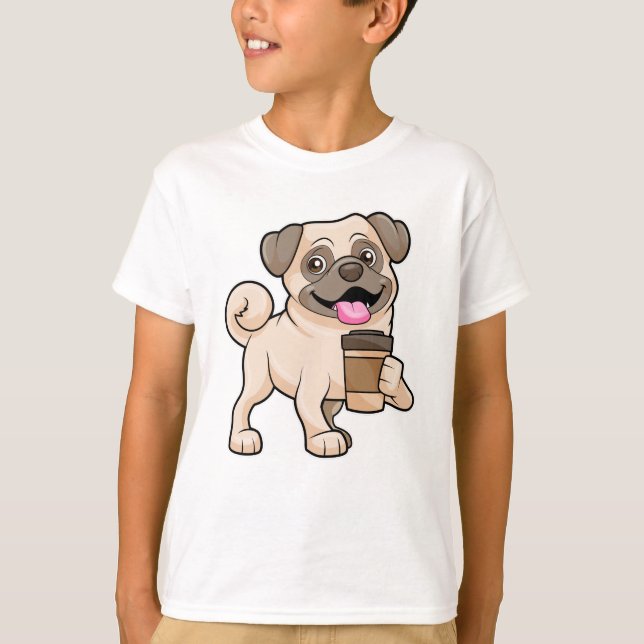 T-shirt Carlin avec café pour aller (Devant)