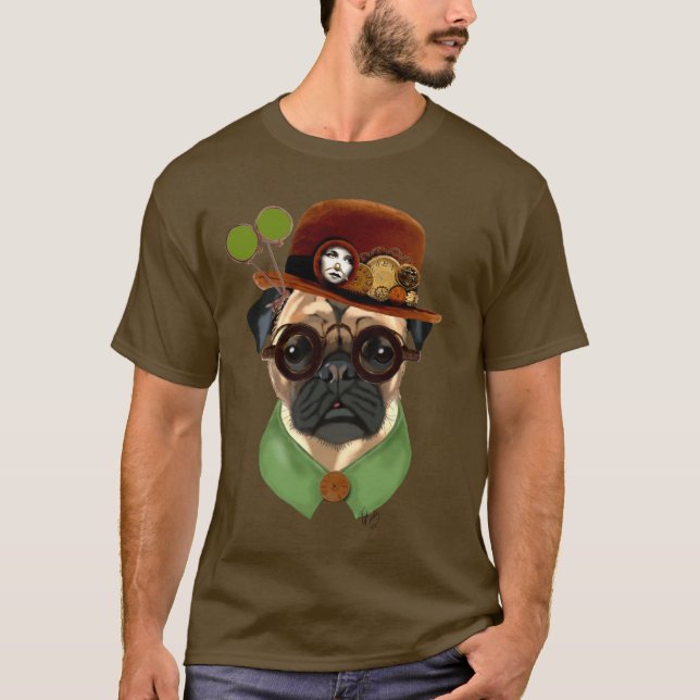 T-shirt Carlin avec Casquette Steampunk Bowler (Devant)