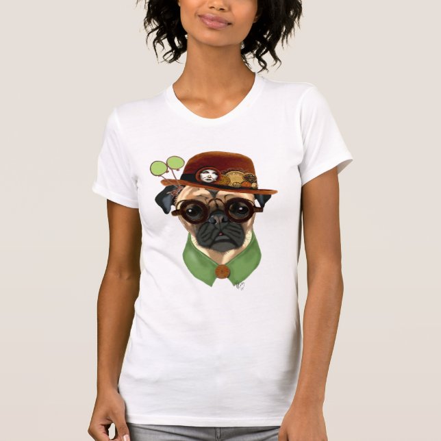 T-shirt Carlin avec Casquette Steampunk Bowler (Devant)