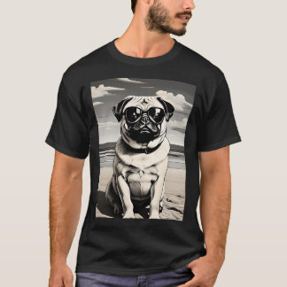 T-shirt Carlin avec des lunettes de soleil sur la plage