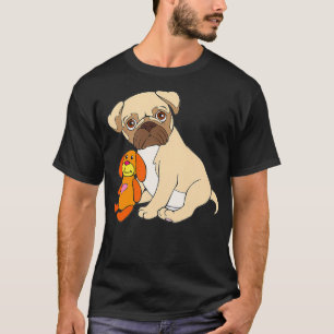T-shirt Carlin bébé chien design Carlin Chiot avec jouet