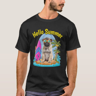 T-shirt Carlin Bonjour Vacances été chien 2022