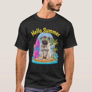 T-shirt Carlin Bonjour Vacances été chien 2022