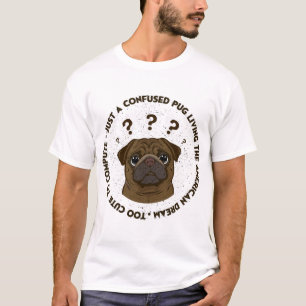 T-shirt Carlin Bouledogue Vivant le Rêve Américain Cadeau
