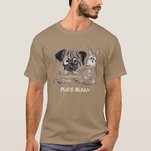 T-shirt Carlin Bunny mignon chien de dessin