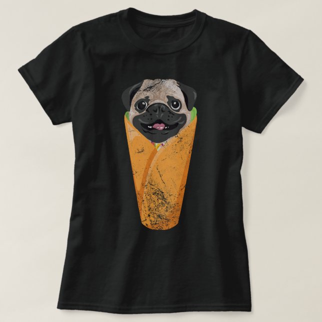 T-shirt Carlin Burrito Mexicain Cinco de Mayo Chien Kawaii (Design devant)