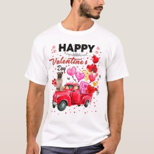 T-shirt Carlin Camion Rouge mignon Costume Saint Valentin