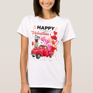 T-shirt Carlin Camion Rouge mignon Costume Saint Valentin