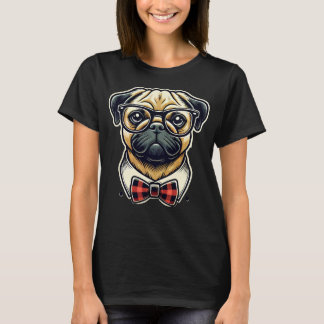 T-shirt Carlin Chien Avec Verres Pop Art Style