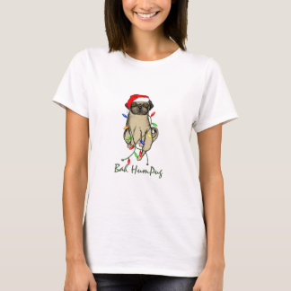 T-shirt Carlin Chien Bah Humpug Funny Noël