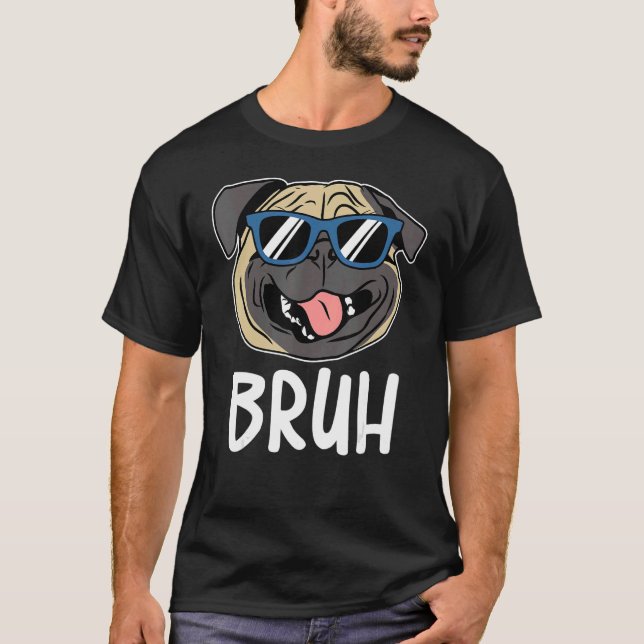 T-shirt Carlin Chien Cool Chien Bruh Carlin porter des lun (Devant)