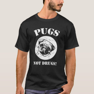 T-shirt Carlin Chien Et Chiot Pas Addict Drôle Caricature