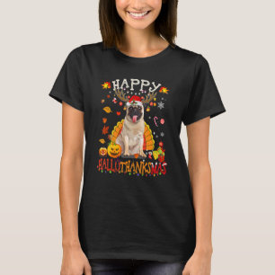 T-shirt Carlin Chien Hallothanksmas Halloween Thanksgivin