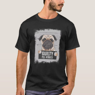 T-shirt Carlin Chien Mug Tiré Mauvais Chien