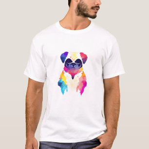 T-shirt Carlin Chien Nature sauvage Couleurs animales Pein