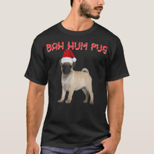 T-shirt Carlin Chien Sucre de canne de Noël Santa Hat Bah 