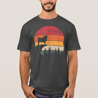 T-shirt Carlin Chien Sunset Style Rétro pour Hommes Femmes