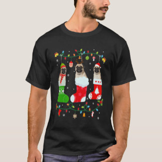 T-shirt Carlin Chien Trois Chaussettes de Noël Chandail Ch