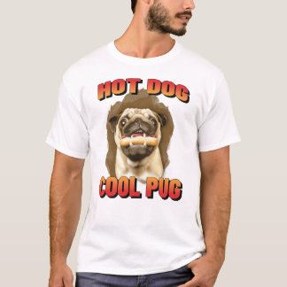 T-shirt Carlin Cool Hot Dog Carlin américain Pugabull