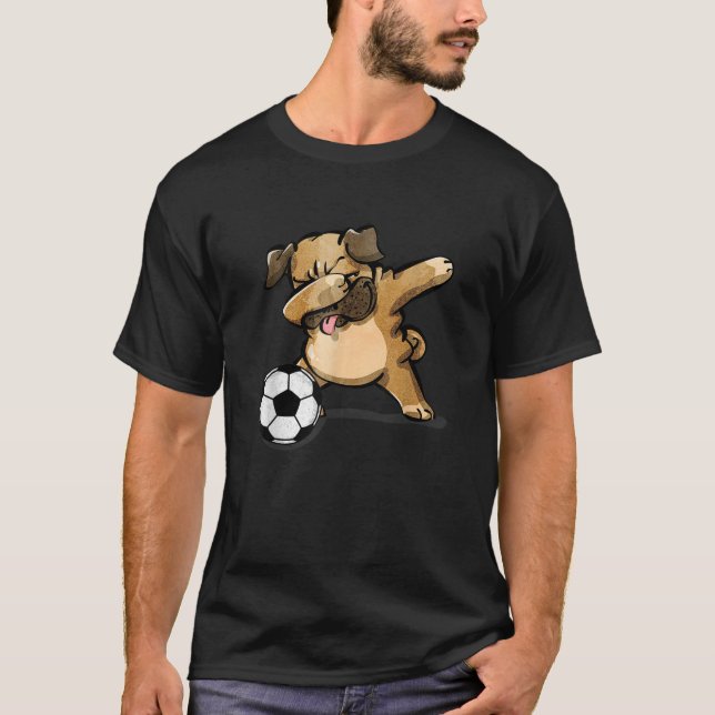 T-shirt Carlin Dabbing Funny Chien Amateurs de football de (Devant)