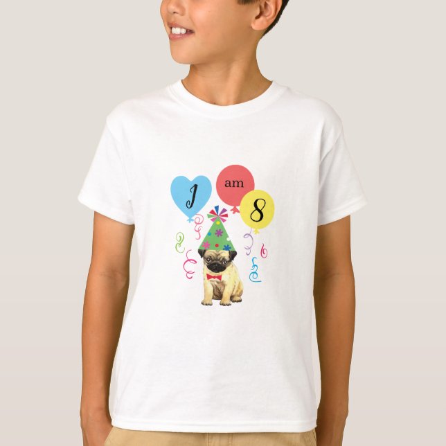 T-shirt Carlin de ballons de fête d'anniversaire (Devant)
