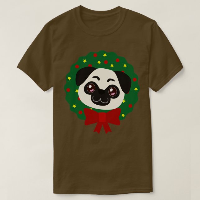 T-shirt Carlin de la couronne de Noël (Design devant)