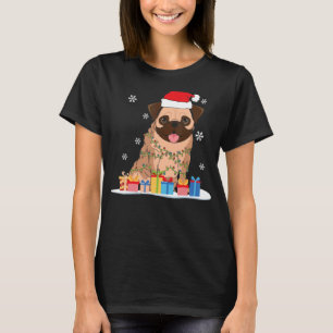 T-shirt Carlin de Noël avec feux d'arbre de Noël & Père No
