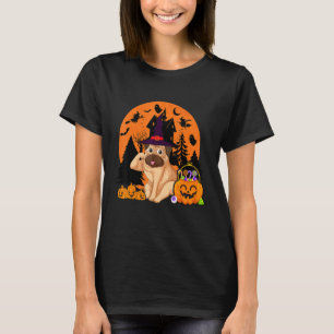 T-shirt Carlin d'Halloween Citrouille effrayante carlin
