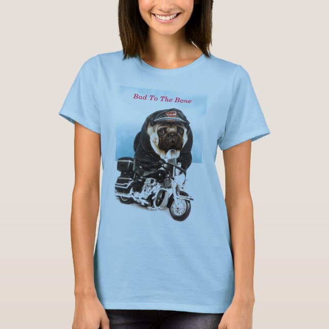 T-shirt Carlin Dog Biker T Chemise (Devant)