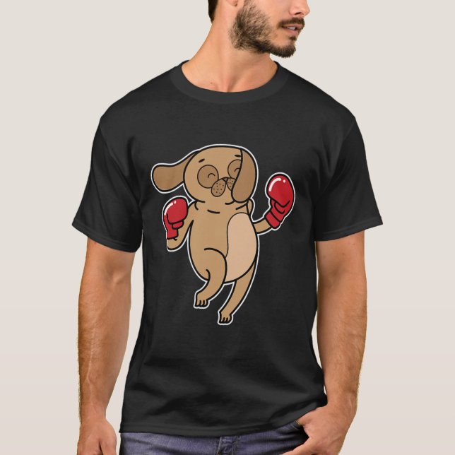 T-shirt Carlin Dog fait la boxe (Devant)