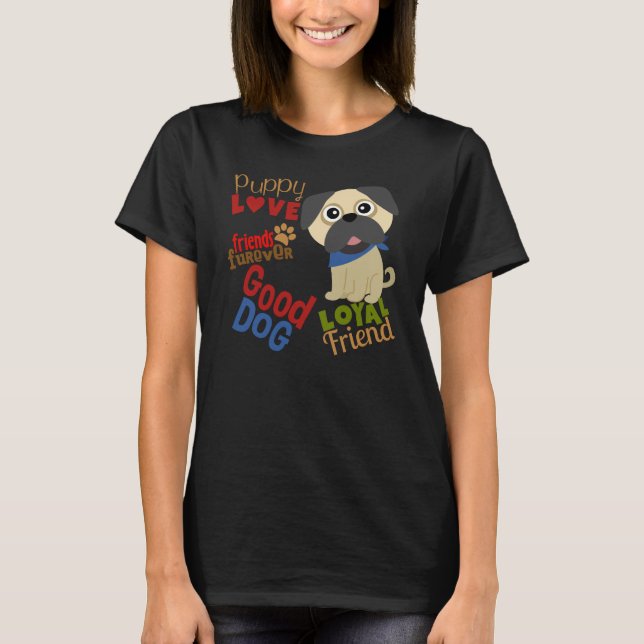 T-shirt Carlin Dog meilleur ami (Devant)