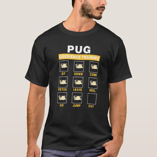 T-shirt Carlin Dog Obedience Training Funny Puppy Guide to (Devant)