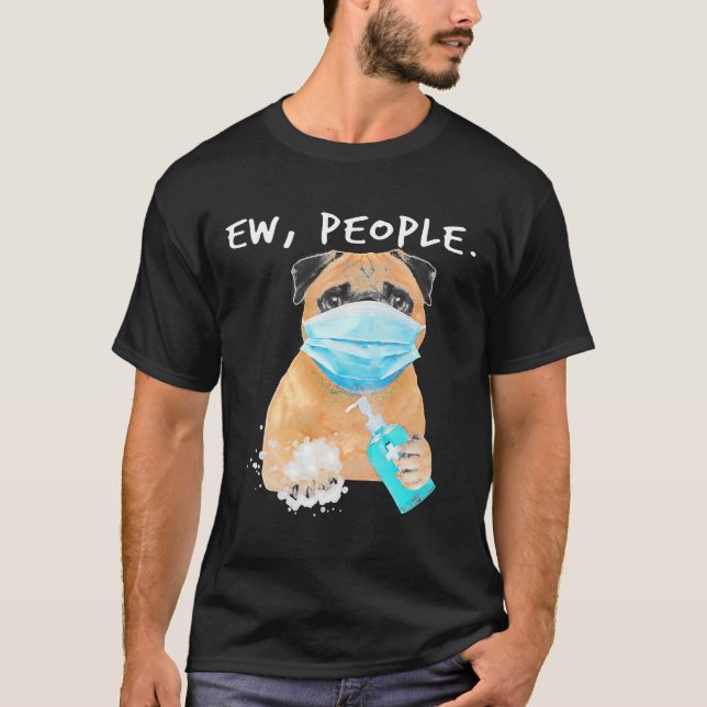 T-shirt Carlin Ew Personnes Chien Portant Un Masque Visage (Devant)