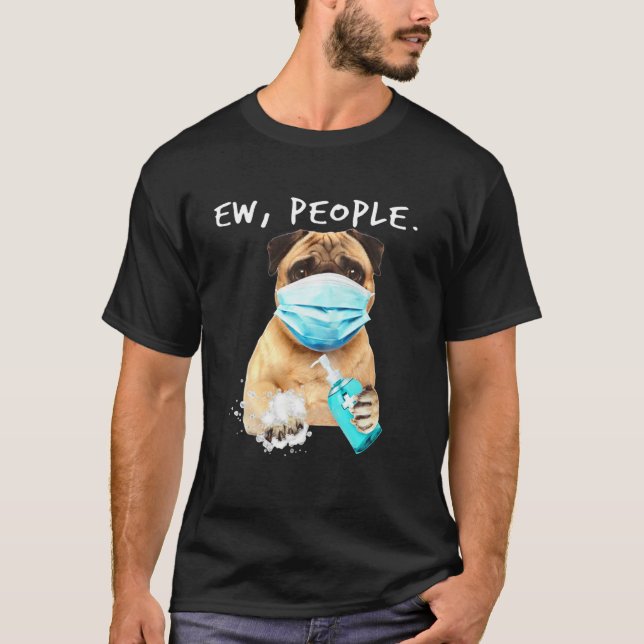 T-shirt Carlin Ew Personnes Chien Portant Un Masque Visage (Devant)