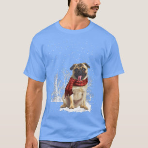 T-shirt Carlin Hiver Chiens d'argile Forêt de neige Noël