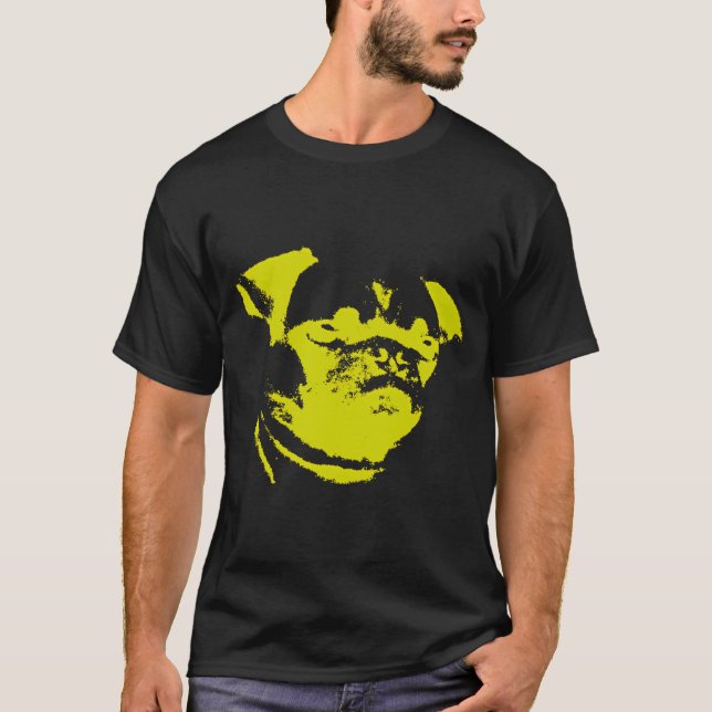 T-shirt Carlin Jaune Fond Bleu (Devant)
