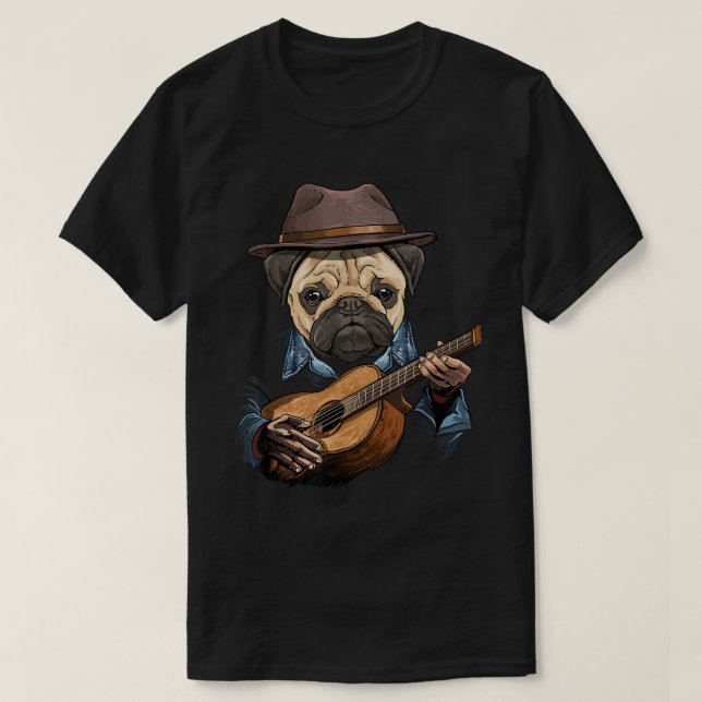 T-shirt Carlin Jouer Carlin de guitare Maman Carlin Papa A (Design devant)