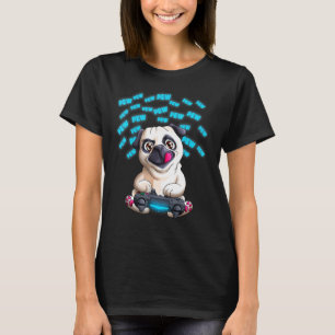 T-shirt Carlin joueur de Pew Pewpewpew Pug de jeu vidéo