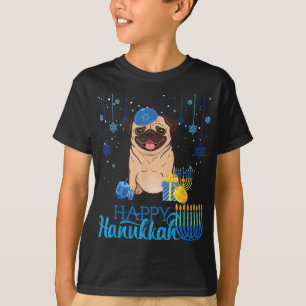 T-shirt Carlin juif Chien Menorah Casquette Chanukah Hanou